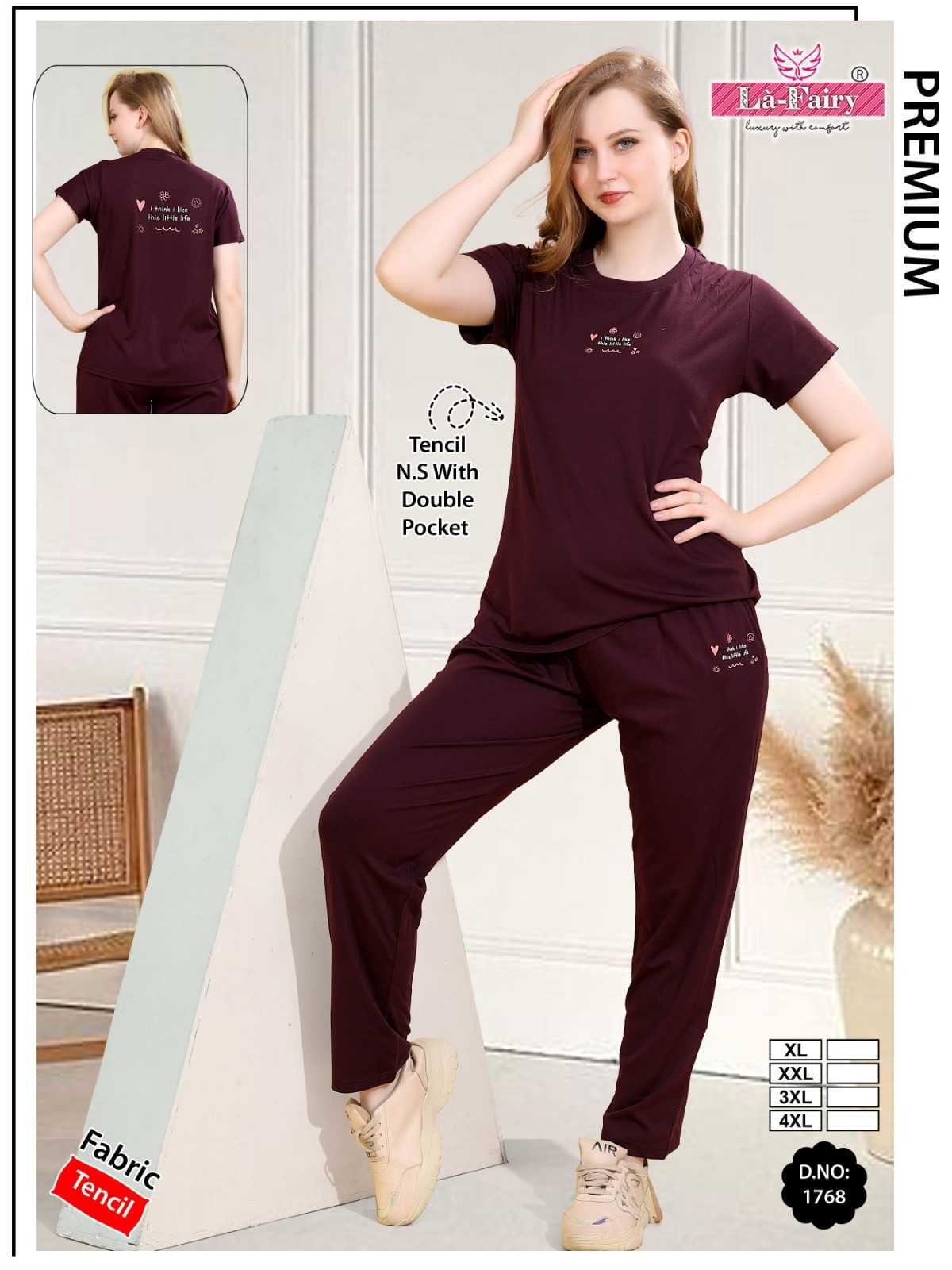 Ynf Tencel RIN190 La-Fairy Setwise Collections Wholesale Night Wear Catalogs Manufacturer