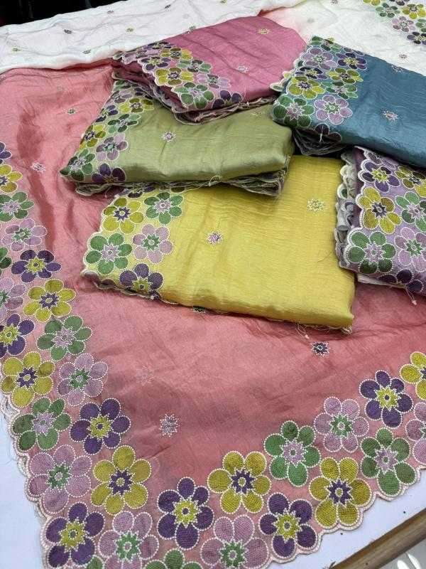 Ynf Tissue KESH114 5023 Sarees Wholesale Designer Sarees Embroidered Sarees Cutwork Saree Manufacturer