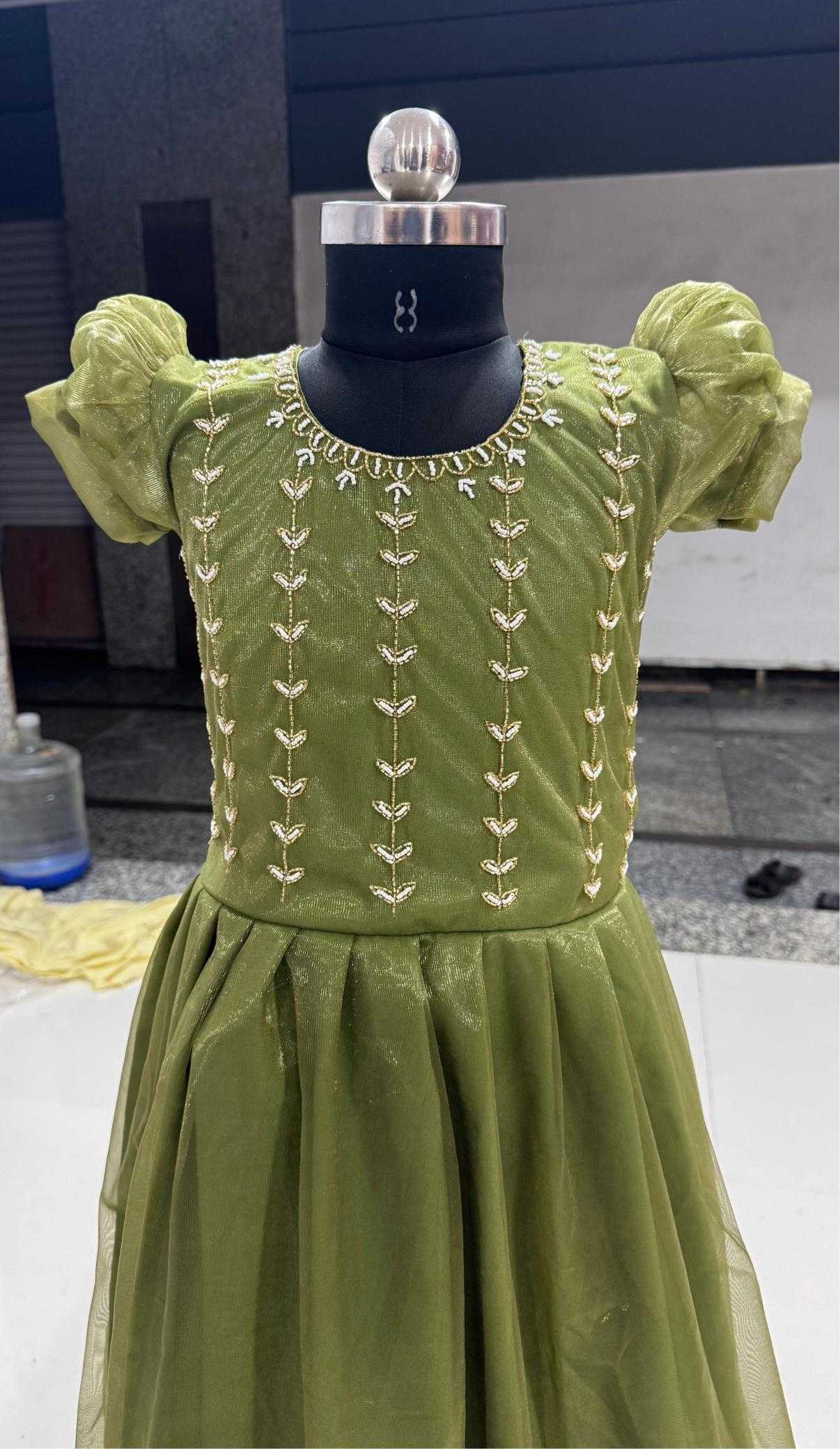 Ynf Tissue KESH493 7895 Kids Wear Wholesale Kids Gown Kids Ethnic Gowns Manufacturer