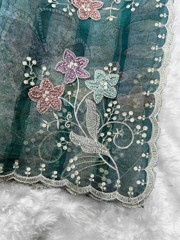 Ynf Tissue KESH500 dusky Pearl Sarees Wholesale Designer Sarees Embroidered Sarees Stone Work Saree Manufacturer