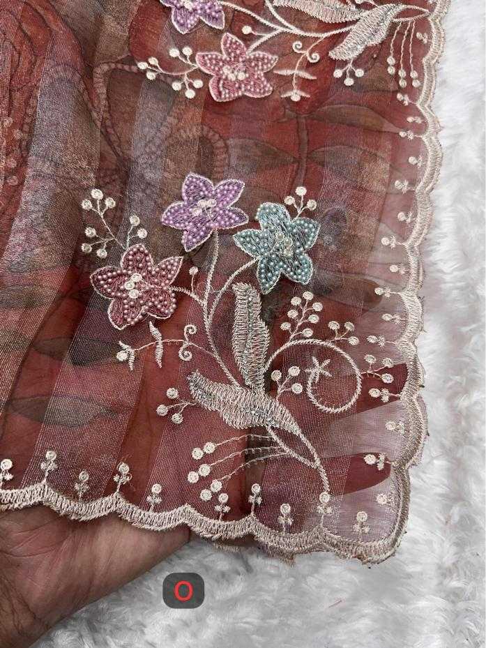 Ynf Tissue KESH500 dusky Pearl Sarees Wholesale Designer Sarees Embroidered Sarees Stone Work Saree Manufacturer
