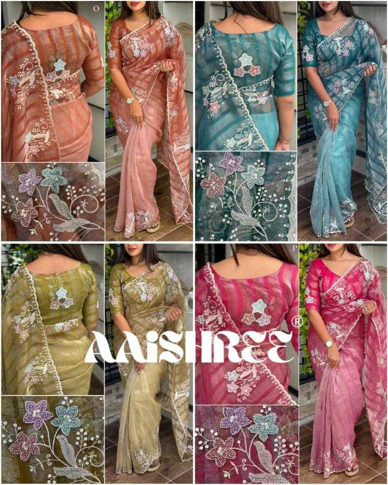 Ynf Tissue KESH500 dusky Pearl Sarees Wholesale Designer Sarees Embroidered Sarees Stone Work Saree Manufacturer