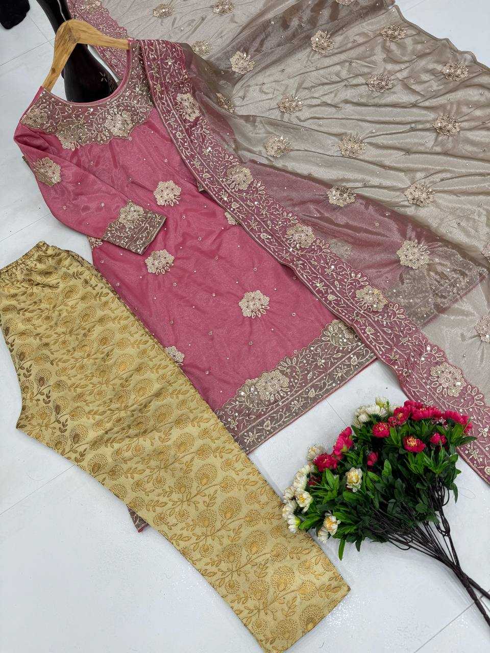 Ynf Tissue KESH512 198 Suits & Dresses Wholesale Ladies Suits Dresses Designer Suits Manufacturer