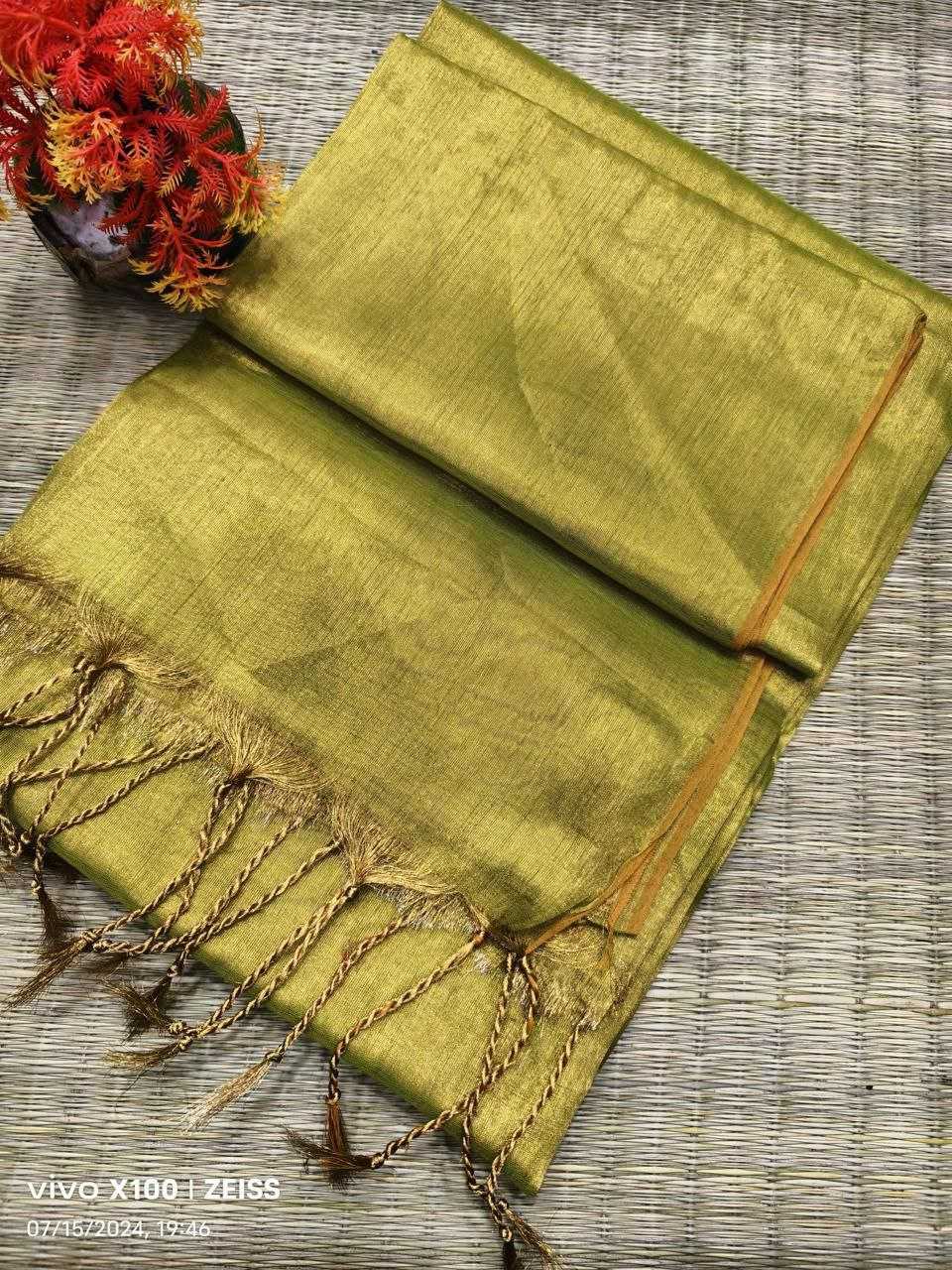 Ynf Tissue KESH525 PURE RAGA TISSUE Sarees Wholesale Party Wear Sarees Lightweight Sarees Manufacturer