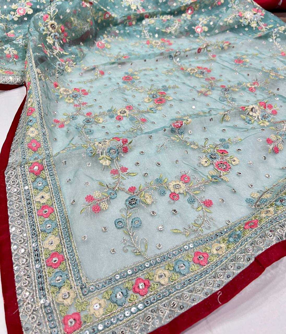 Ynf Tissue KESH556 303 Sarees Wholesale Organza Sarees Sequence Sarees Manufacturer