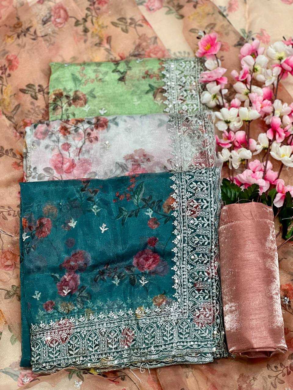 Ynf Tissue KESH556 320 Sarees Wholesale Designer Sarees Organza Sarees Manufacturer