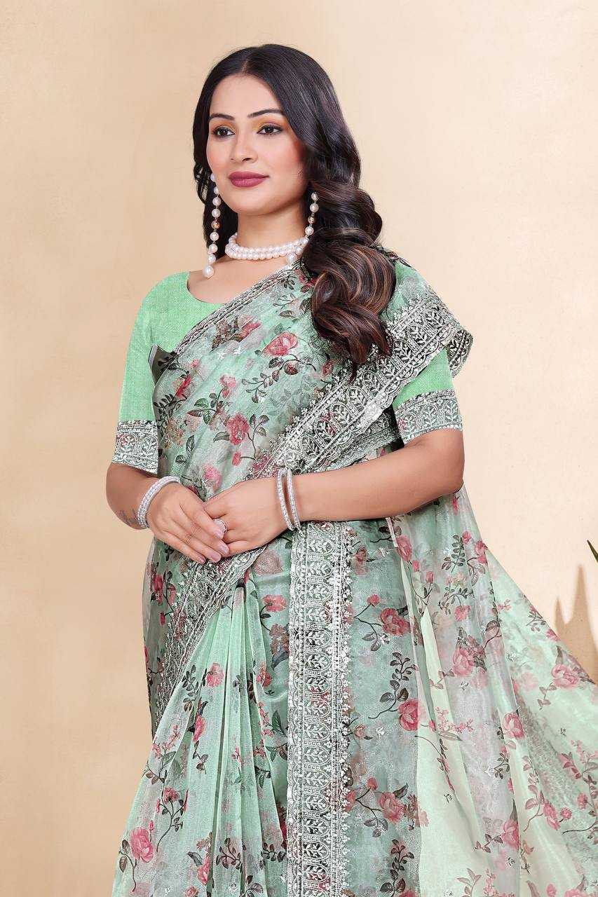 Ynf Tissue KESH556 320 Sarees Wholesale Designer Sarees Organza Sarees Manufacturer