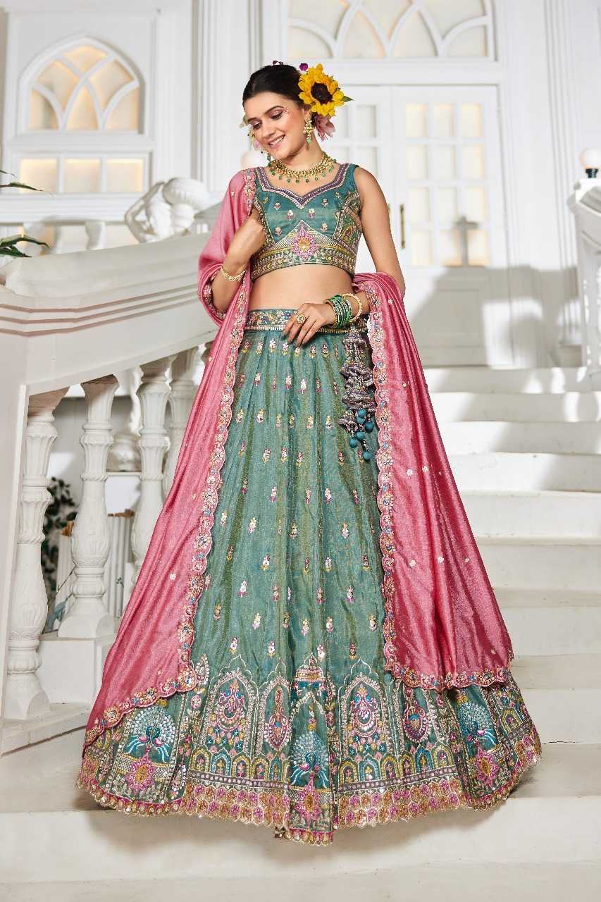 Ynf Tissue RIN197 3026 Lehengas Wholesale Designer Lehenga Bridal Lehenga Embroidered Lehenga Manufacturer