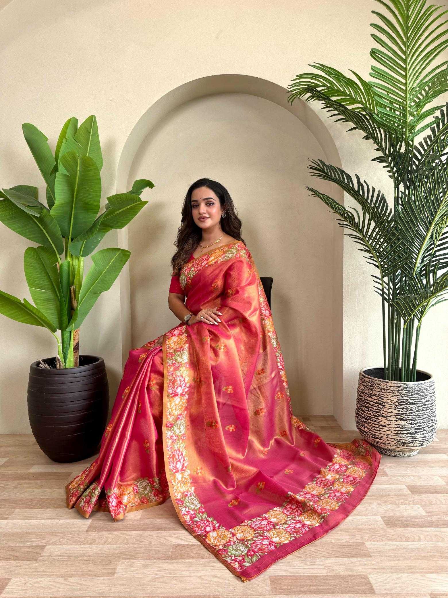 Ynf Tissue Silk KESH249 BHAKTI Silk Sarees Wholesale Designer Silk Sarees Zari Border Silk Sarees Silk Sarees For Weddings Manufacturer