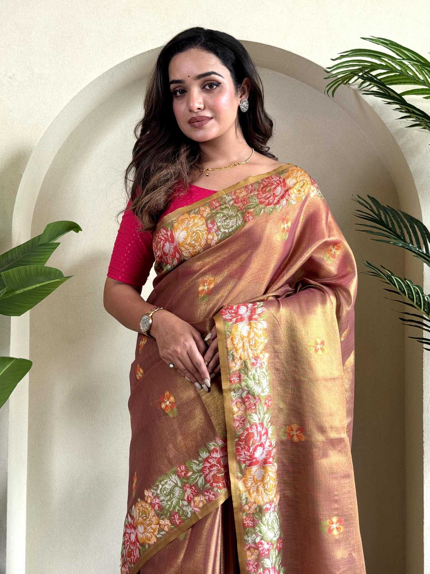 Ynf Tissue Silk KESH249 BHAKTI Silk Sarees Wholesale Designer Silk Sarees Zari Border Silk Sarees Silk Sarees For Weddings Manufacturer