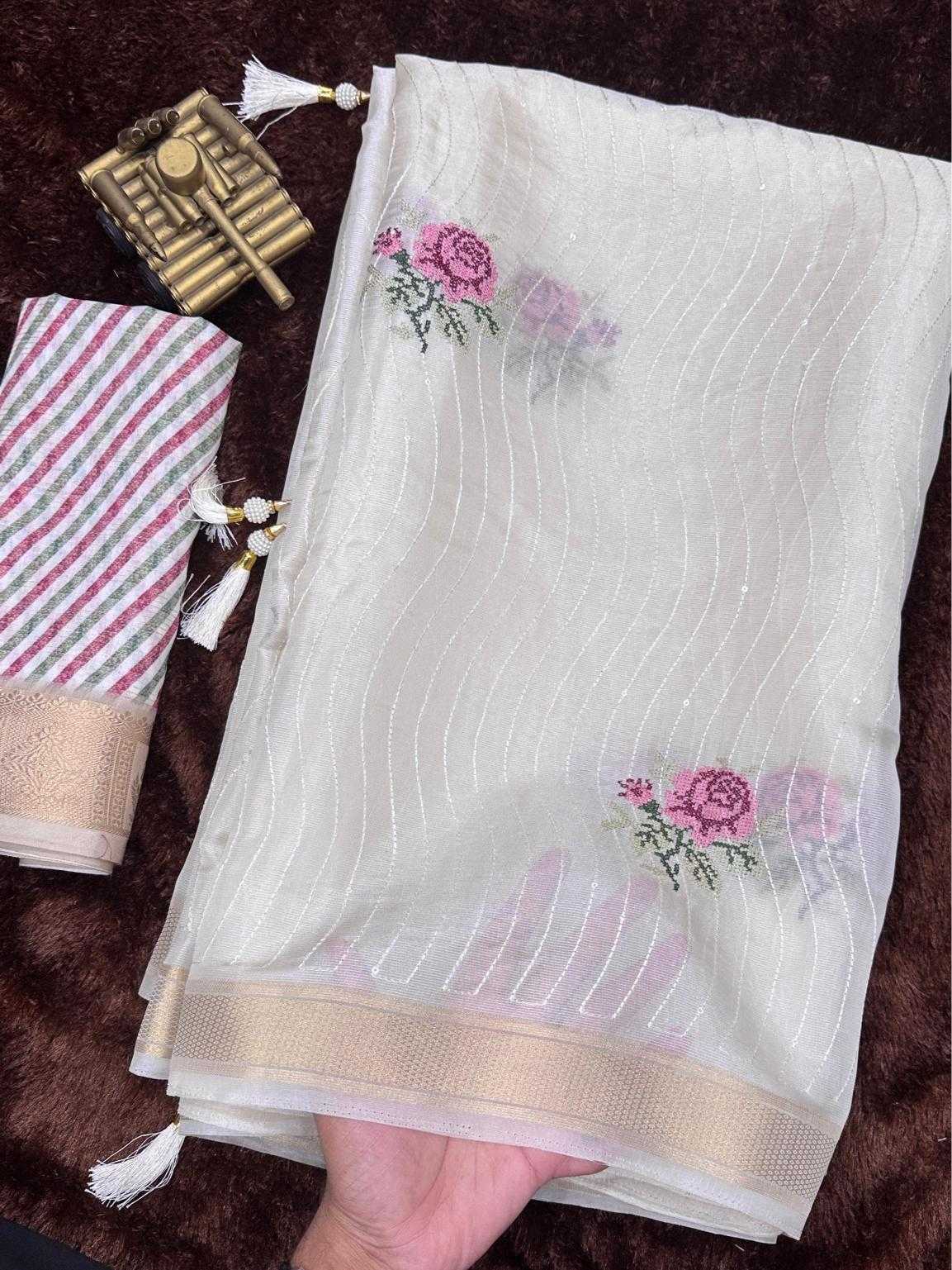 Ynf Tissue Silk KESH500 Rosy Silk Sarees Festive Collections Wholesale Silk Sarees For Weddings White Silk Sarees Onam Collections Manufacturer