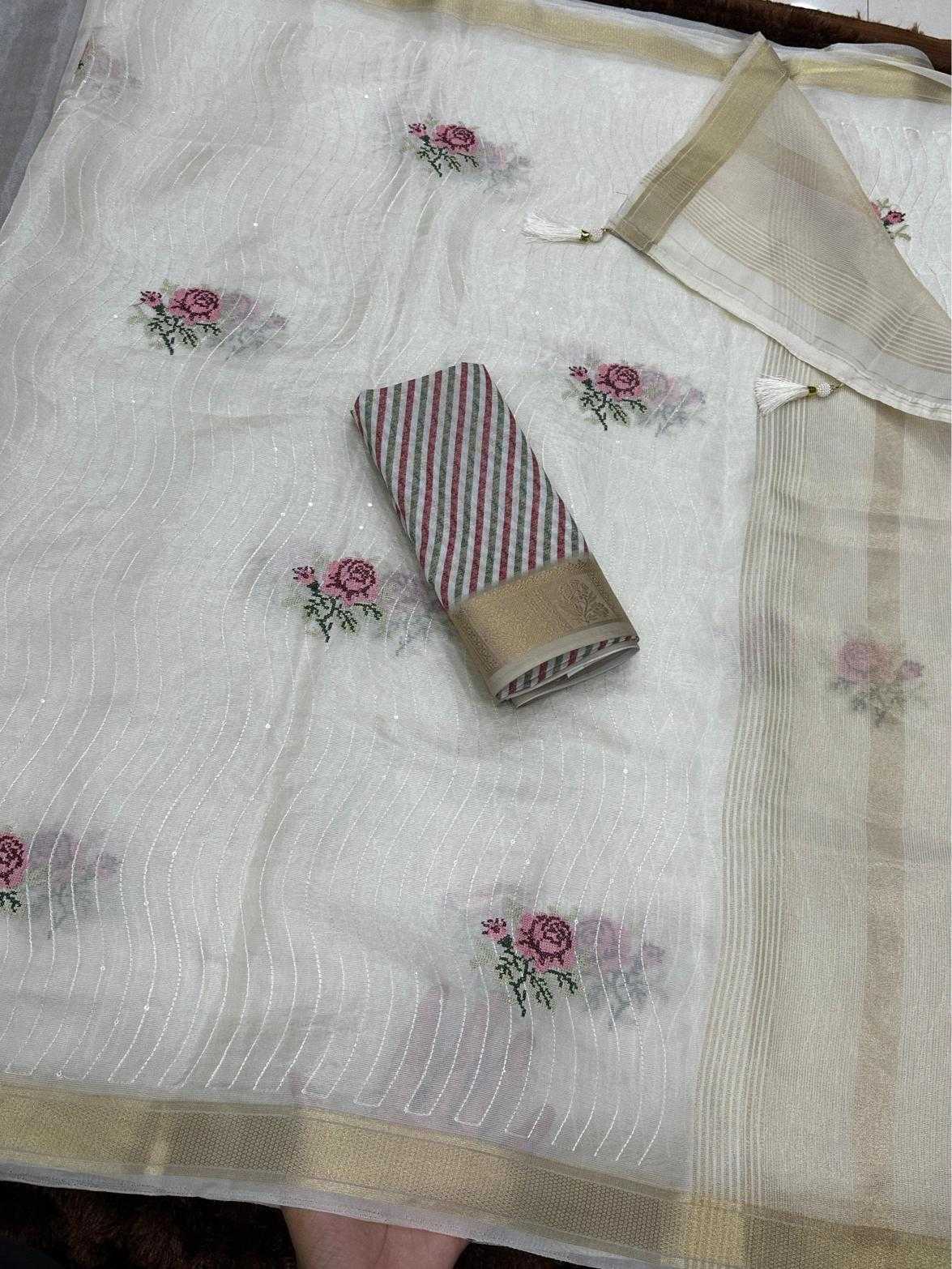Ynf Tissue Silk KESH500 Rosy Silk Sarees Festive Collections Wholesale Silk Sarees For Weddings White Silk Sarees Onam Collections Manufacturer