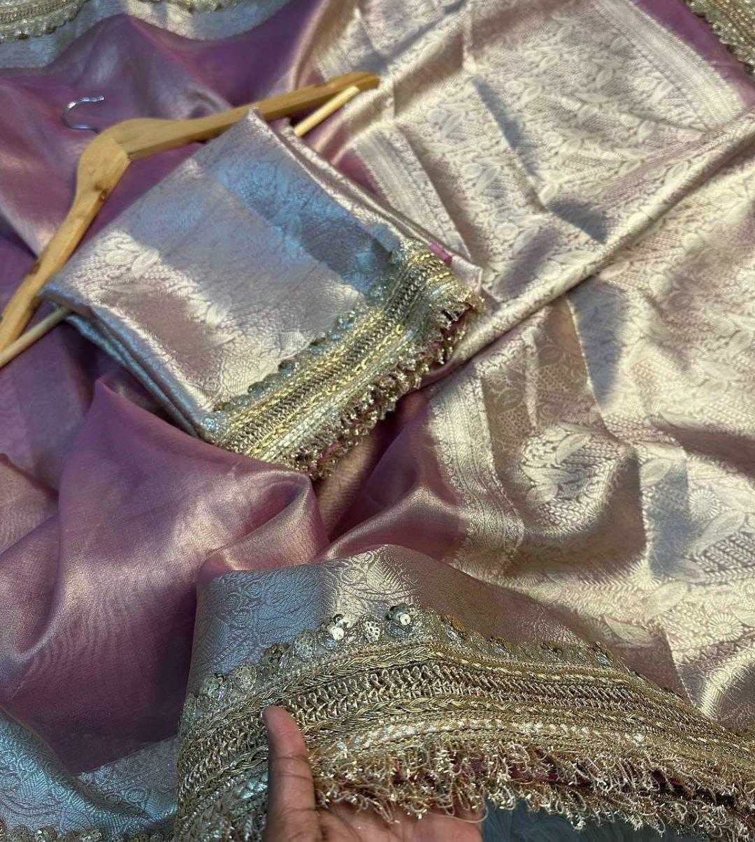Ynf Tissue Silk KESH525 MAHARANI TISSUE LACE PURPLE Silk Sarees Wholesale Banarasi Silk Sarees Manufacturer