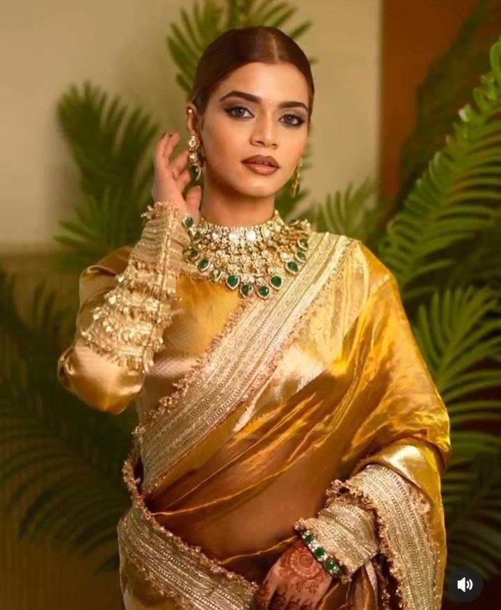 Ynf Tissue Silk KESH525 MUSTARD YELLOW GLASS TISSUE LACE Silk Sarees Wholesale Banarasi Silk Sarees Manufacturer