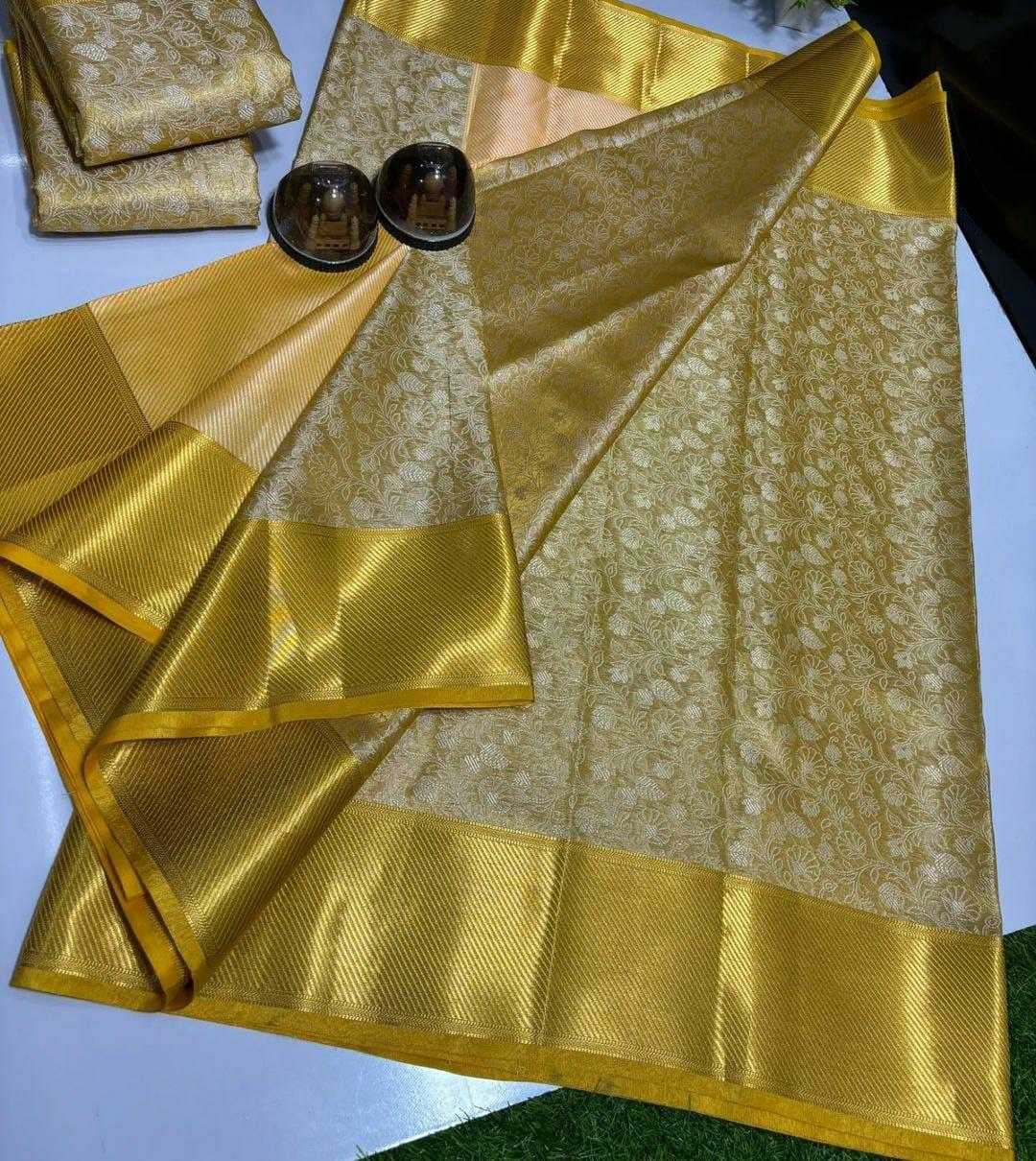 Ynf Tissue Silk KESH525 WHITE FLOWERS Silk Sarees Wholesale Party Wear Silk Sarees Banarasi Silk Sarees With Zari Work Manufacturer