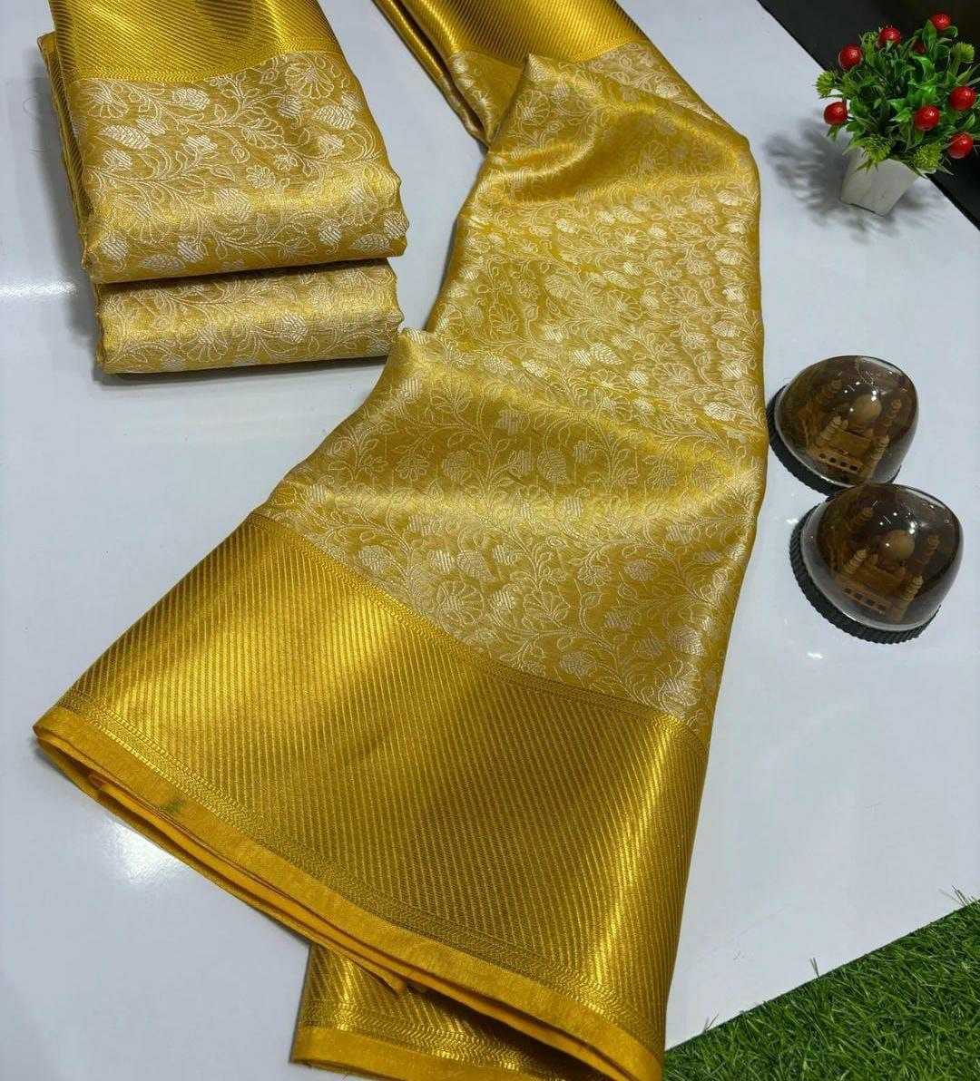 Ynf Tissue Silk KESH525 WHITE FLOWERS Silk Sarees Wholesale Party Wear Silk Sarees Banarasi Silk Sarees With Zari Work Manufacturer