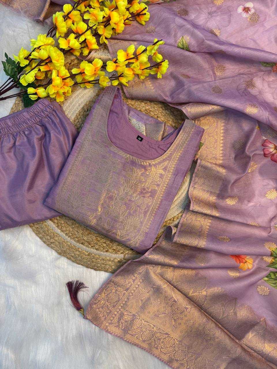 Ynf Tissue Silk RIN189 1195 Kurti Wholesale Party Wear Kurtis Printed Kurtis Kurti Bottom With Dupatta Manufacturer