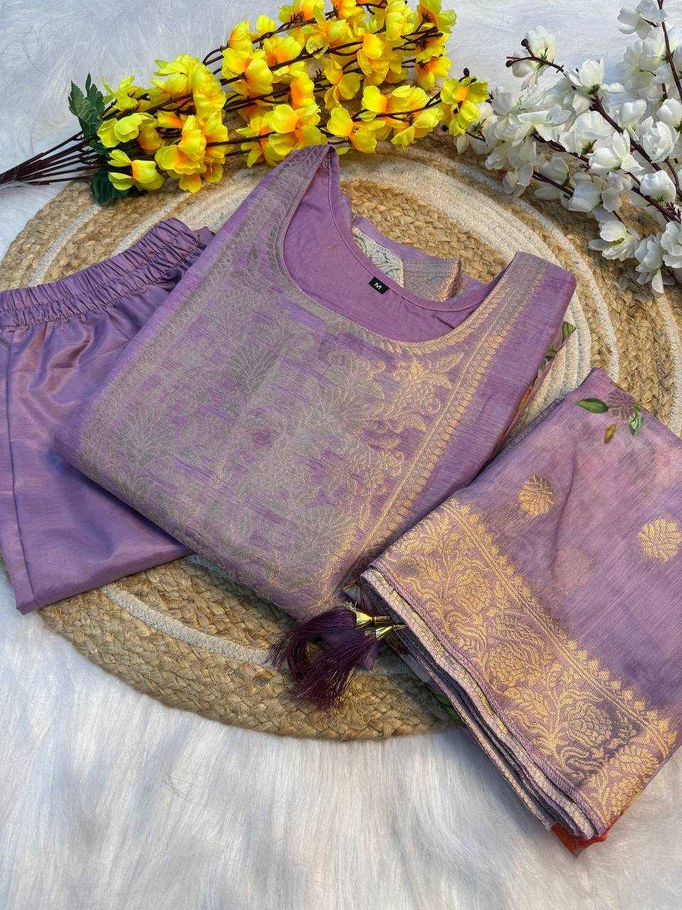 Ynf Tissue Silk RIN189 1195 Kurti Wholesale Party Wear Kurtis Printed Kurtis Kurti Bottom With Dupatta Manufacturer