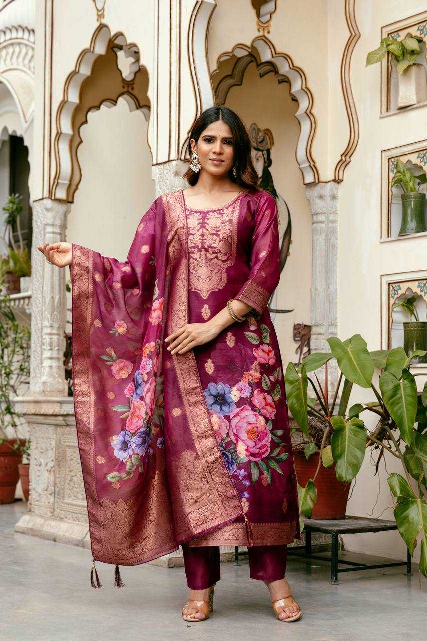 Ynf Tissue Silk RIN189 1195 Kurti Wholesale Party Wear Kurtis Printed Kurtis Kurti Bottom With Dupatta Manufacturer