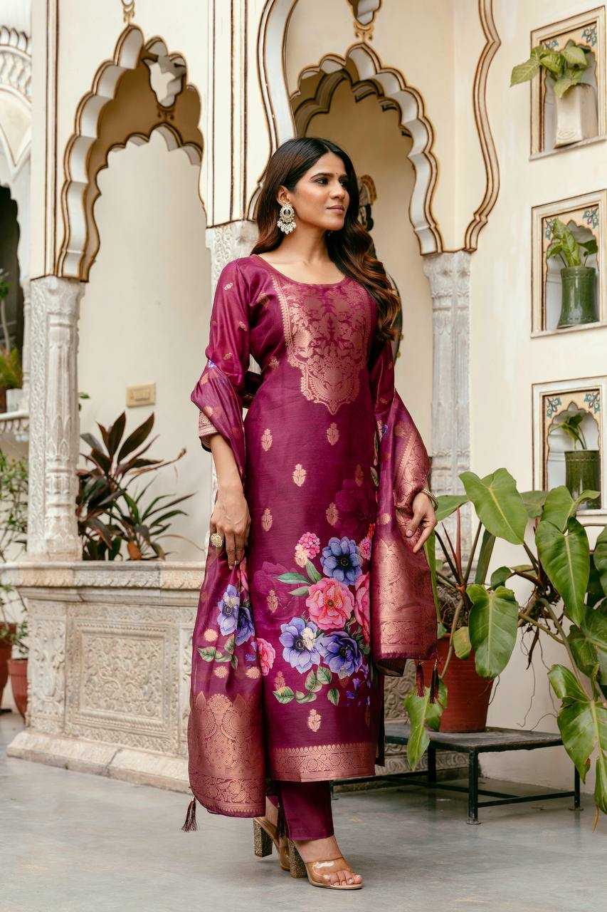 Ynf Tissue Silk RIN189 1195 Kurti Wholesale Party Wear Kurtis Printed Kurtis Kurti Bottom With Dupatta Manufacturer