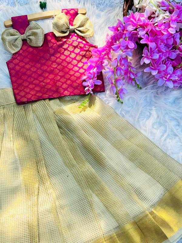 Ynf Tissue Silk RIN222 Refer Kids Wear Wholesale Kids Lehenga Kids Lehenga Choli Baby Girl Lehenga Manufacturer