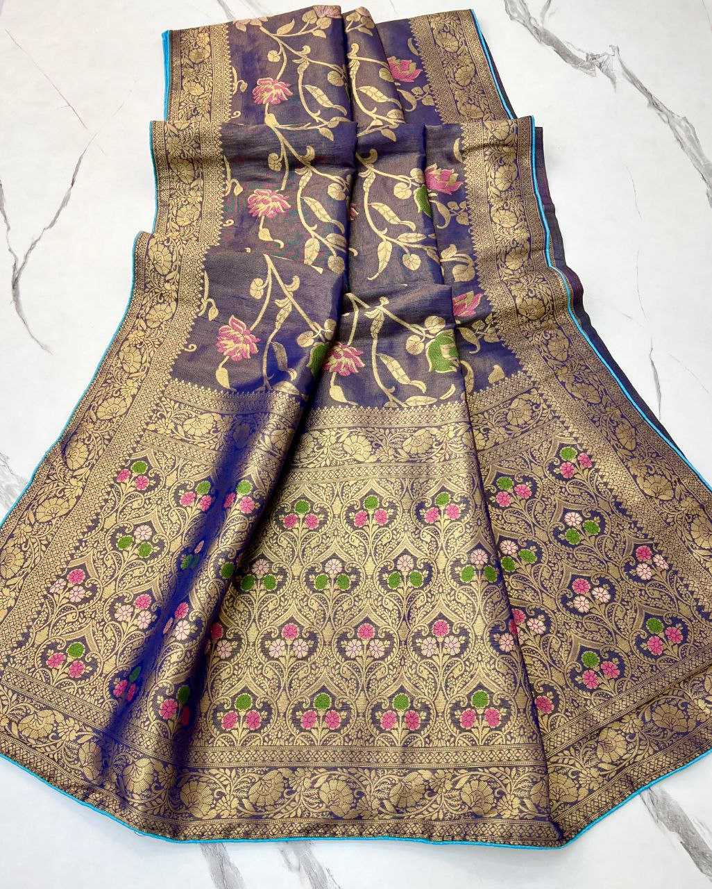 Ynf Tissue Silk RIN225 924 Sarees Wedding Collections Festive Collections Wholesale Tissue Silk Saree Festive Sarees Sarees With Blouse Manufacturer