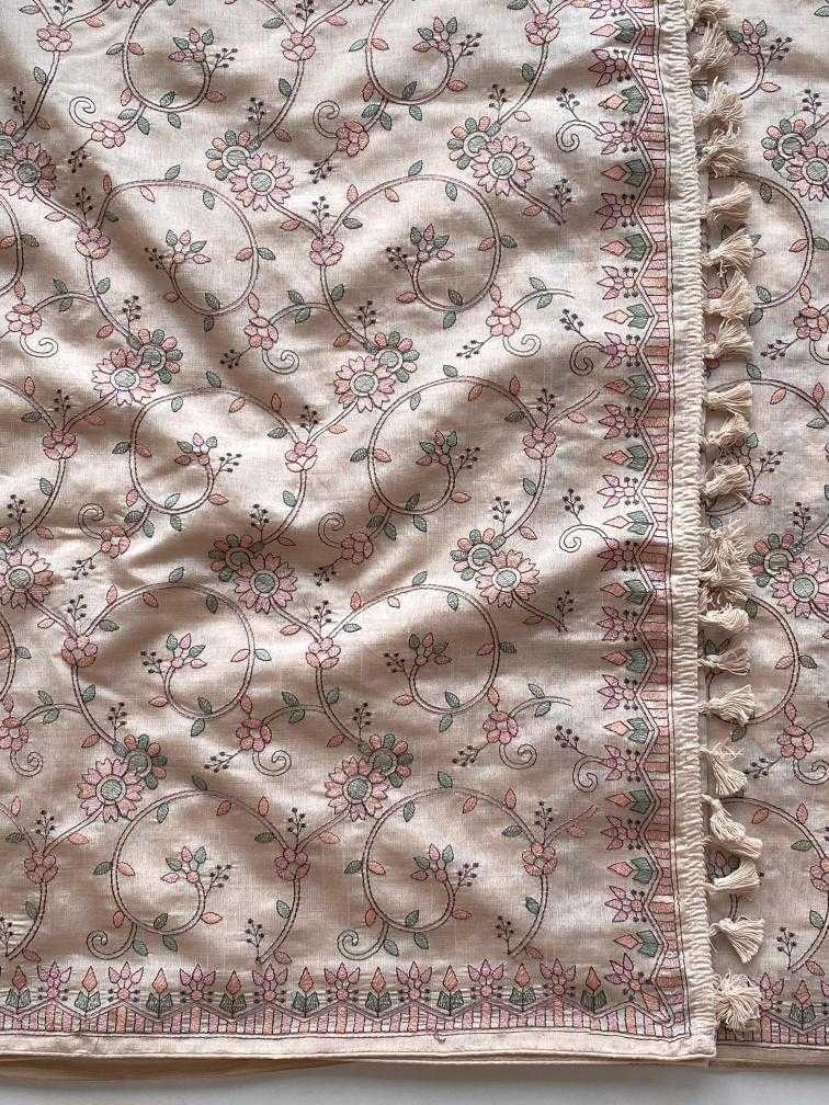 Ynf Tussar Silk KESH249 VASUNDHARA Sarees Festive Collections Wholesale Embroidered Sarees Tussar Sarees Onam Collections Manufacturer