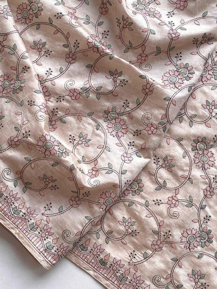 Ynf Tussar Silk KESH249 VASUNDHARA Sarees Festive Collections Wholesale Embroidered Sarees Tussar Sarees Onam Collections Manufacturer