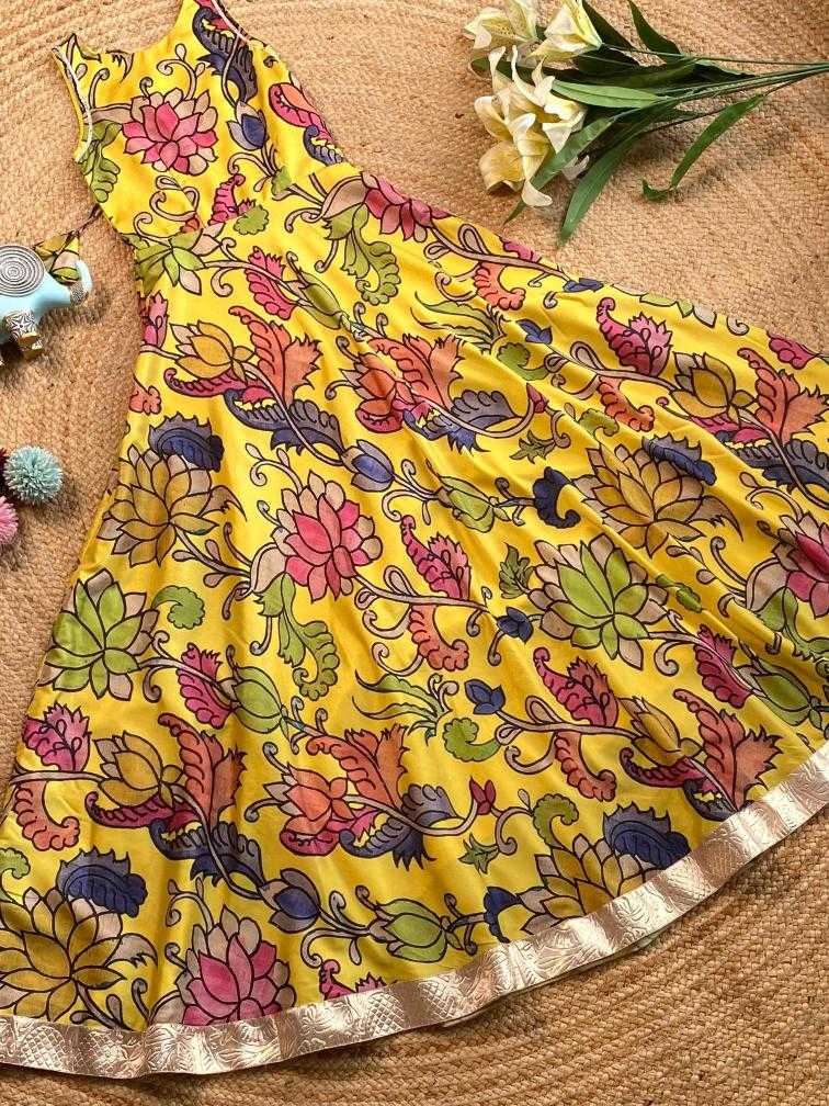 Ynf Tussar Silk KESH249 yellow Kids Wear Wholesale Kids Gown Kids Ethnic Gowns Manufacturer