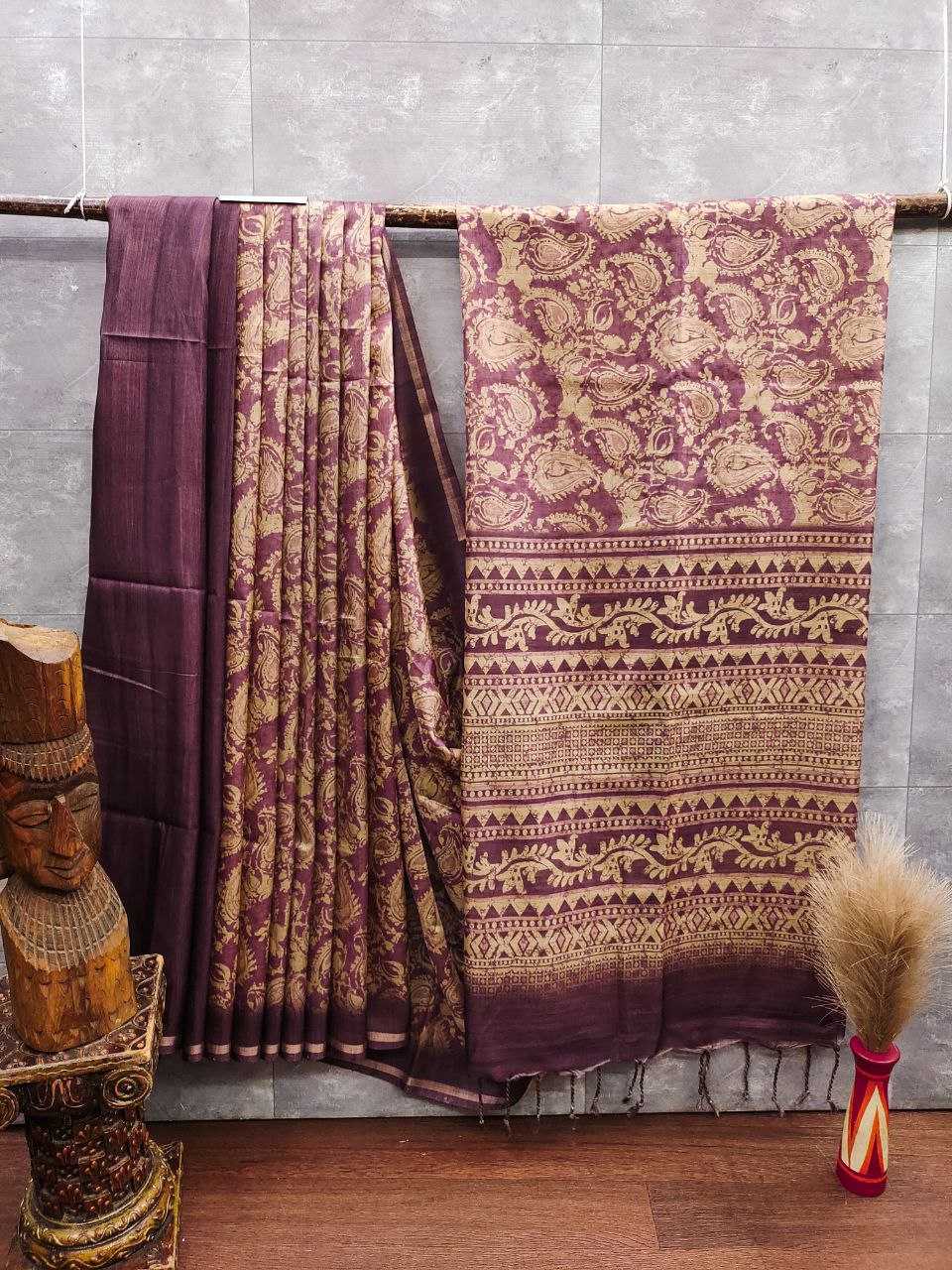 Ynf Tussar Silk KESH505 MONIKA KERI Sarees Wedding Collections Festive Collections Wholesale Block Print Sarees Zari Border Sarees Silk Sarees Manufacturer