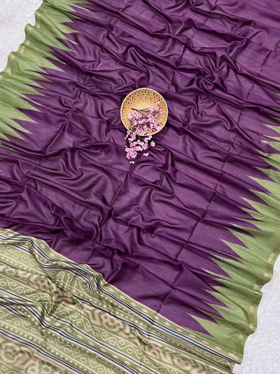 Ynf Tussar Silk KESH505 monika temple Sarees Wholesale Designer Sarees Party Wear Sarees Fancy Sarees Manufacturer