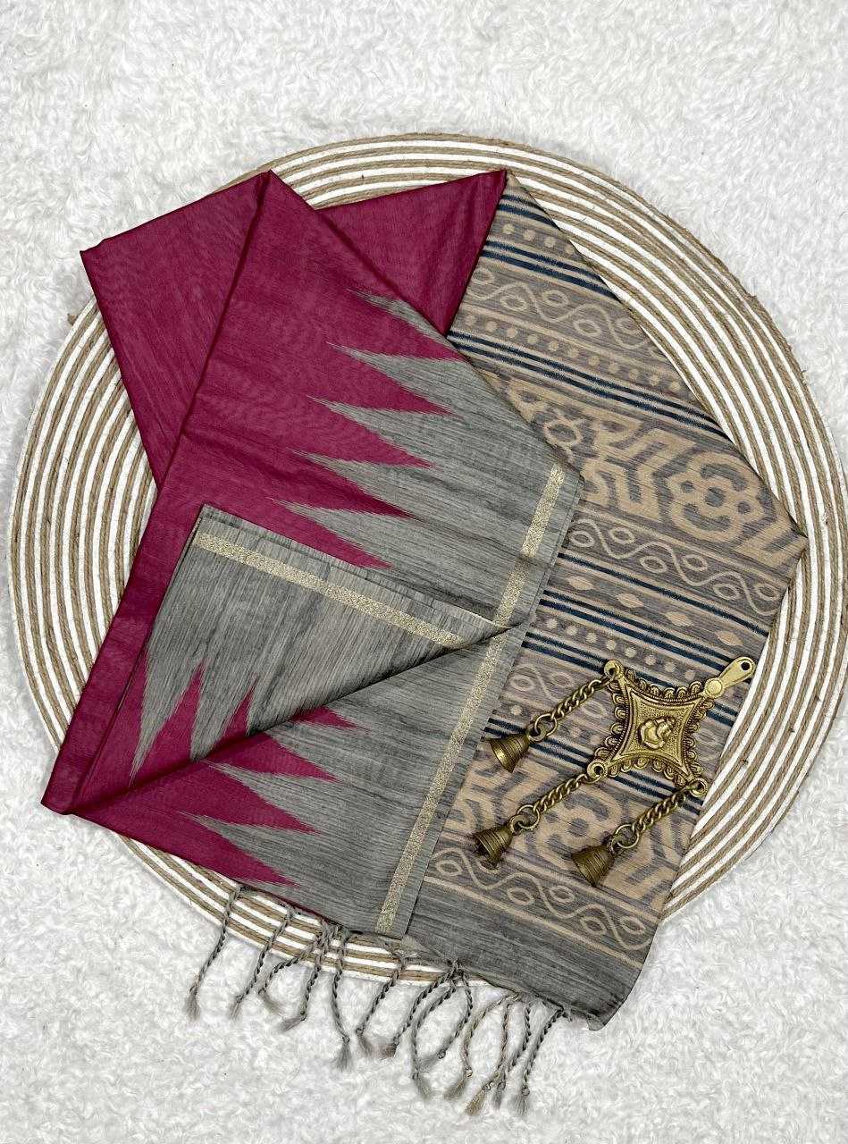 Ynf Tussar Silk KESH505 monika temple Sarees Wholesale Designer Sarees Party Wear Sarees Fancy Sarees Manufacturer