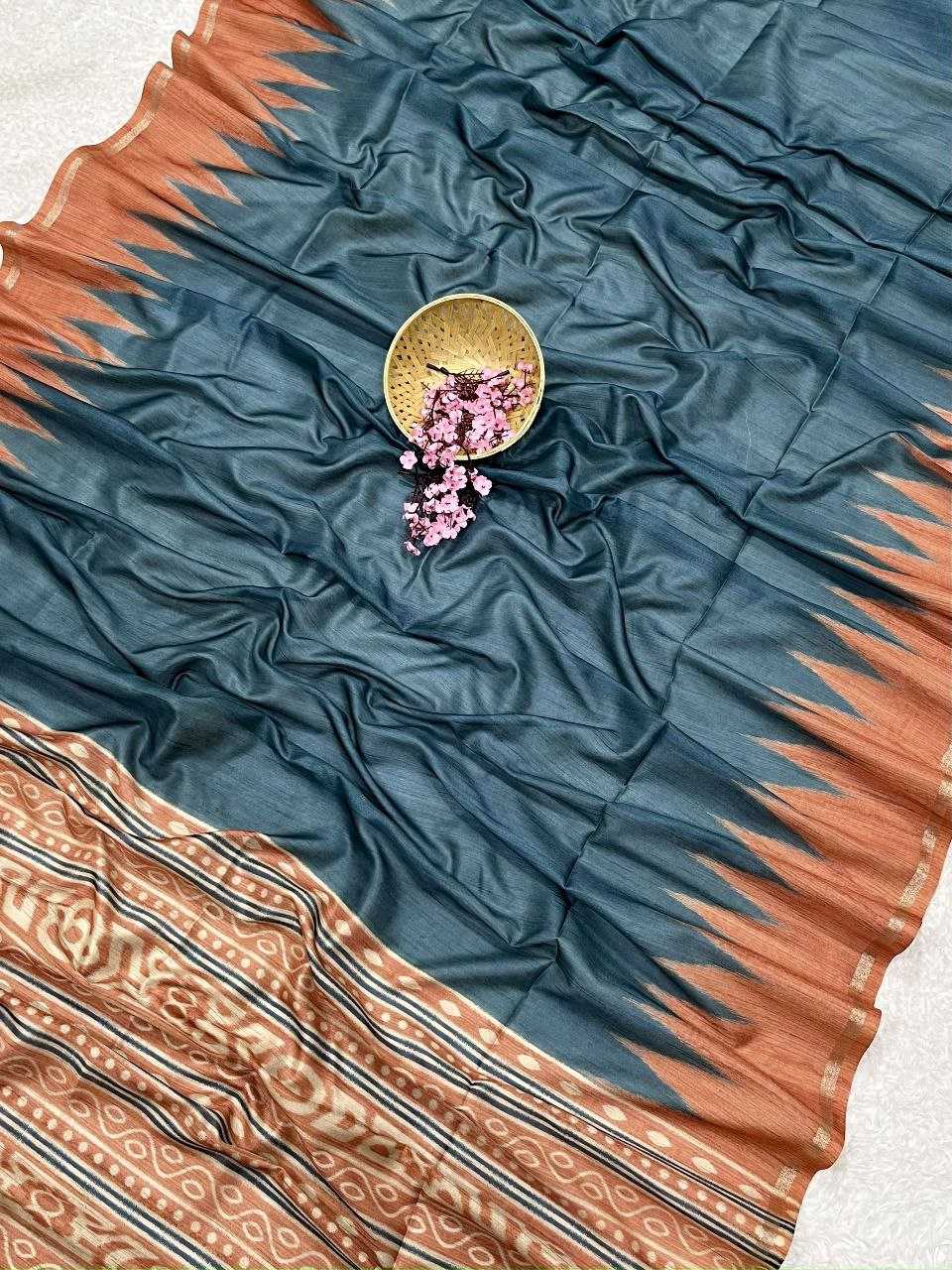 Ynf Tussar Silk KESH505 monika temple Sarees Wholesale Designer Sarees Party Wear Sarees Fancy Sarees Manufacturer