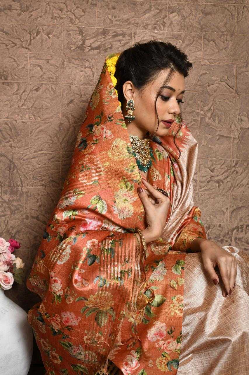 Ynf Tussar Silk KESH505 SONAL FLOWER Silk Sarees Wholesale Tussar Silk Sarees Manufacturer