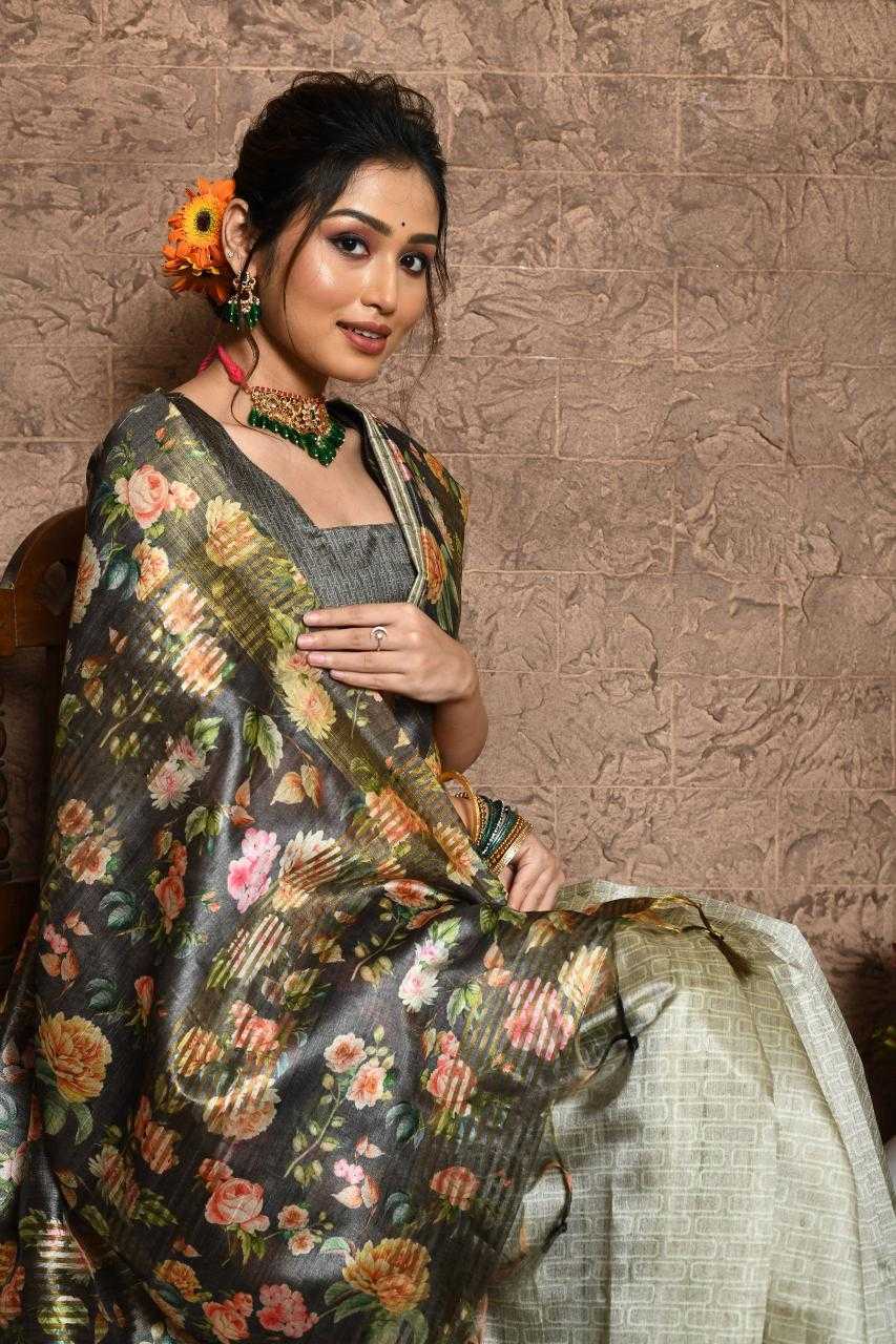 Ynf Tussar Silk KESH505 SONAL FLOWER Silk Sarees Wholesale Tussar Silk Sarees Manufacturer