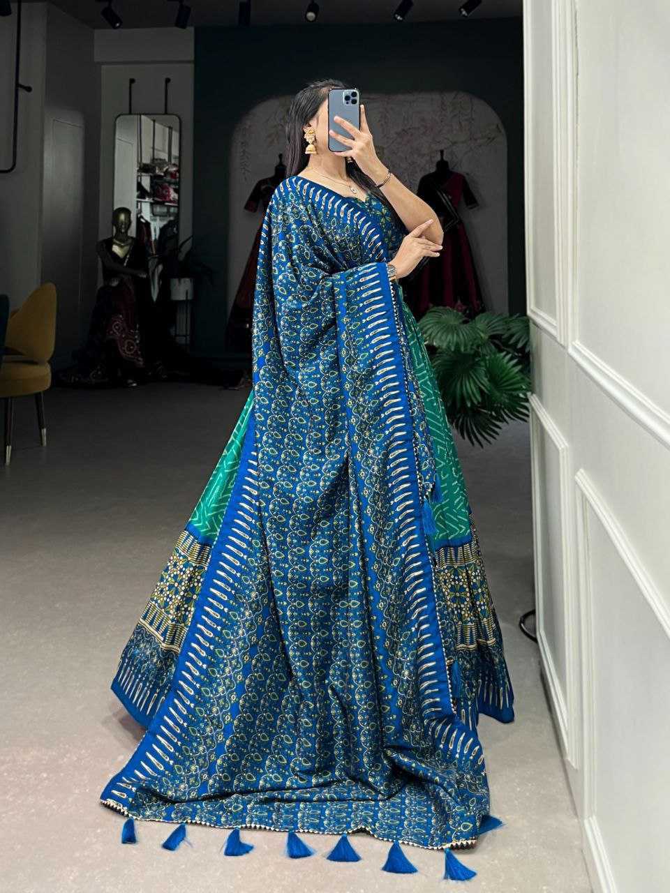 Ynf Tussar Silk KESH511 AJARAK2 Lehengas Wholesale Embroidered Lehenga Lehenga With Dupatta Lehenga With Blouse Manufacturer