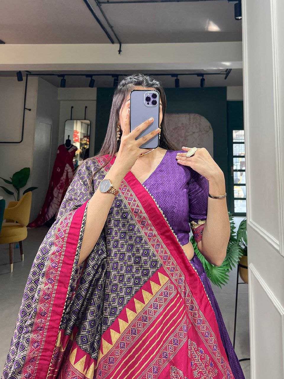 Ynf Tussar Silk KESH511 AJRAKH Festive Collections Wholesale Navratri Chaniya Choli Manufacturer