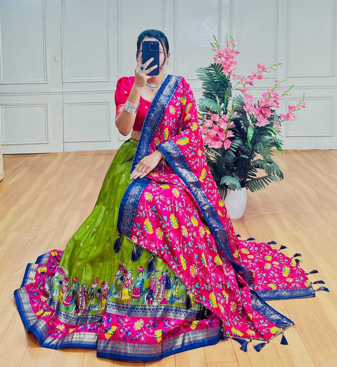 Ynf Tussar Silk KESH511 BARATI Lehengas Wholesale Traditional Lehenga Silk Lehenga Printed Lehenga Manufacturer