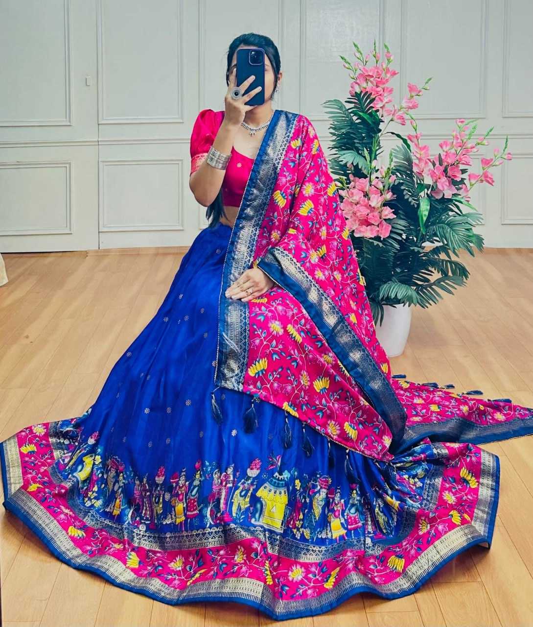 Ynf Tussar Silk KESH511 BARATI Lehengas Wholesale Traditional Lehenga Silk Lehenga Printed Lehenga Manufacturer