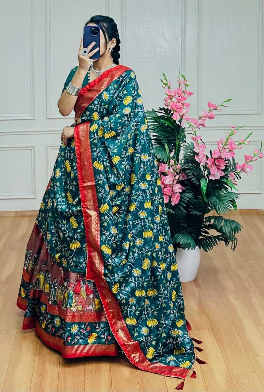 Ynf Tussar Silk KESH511 BARATI Lehengas Wholesale Traditional Lehenga Silk Lehenga Printed Lehenga Manufacturer