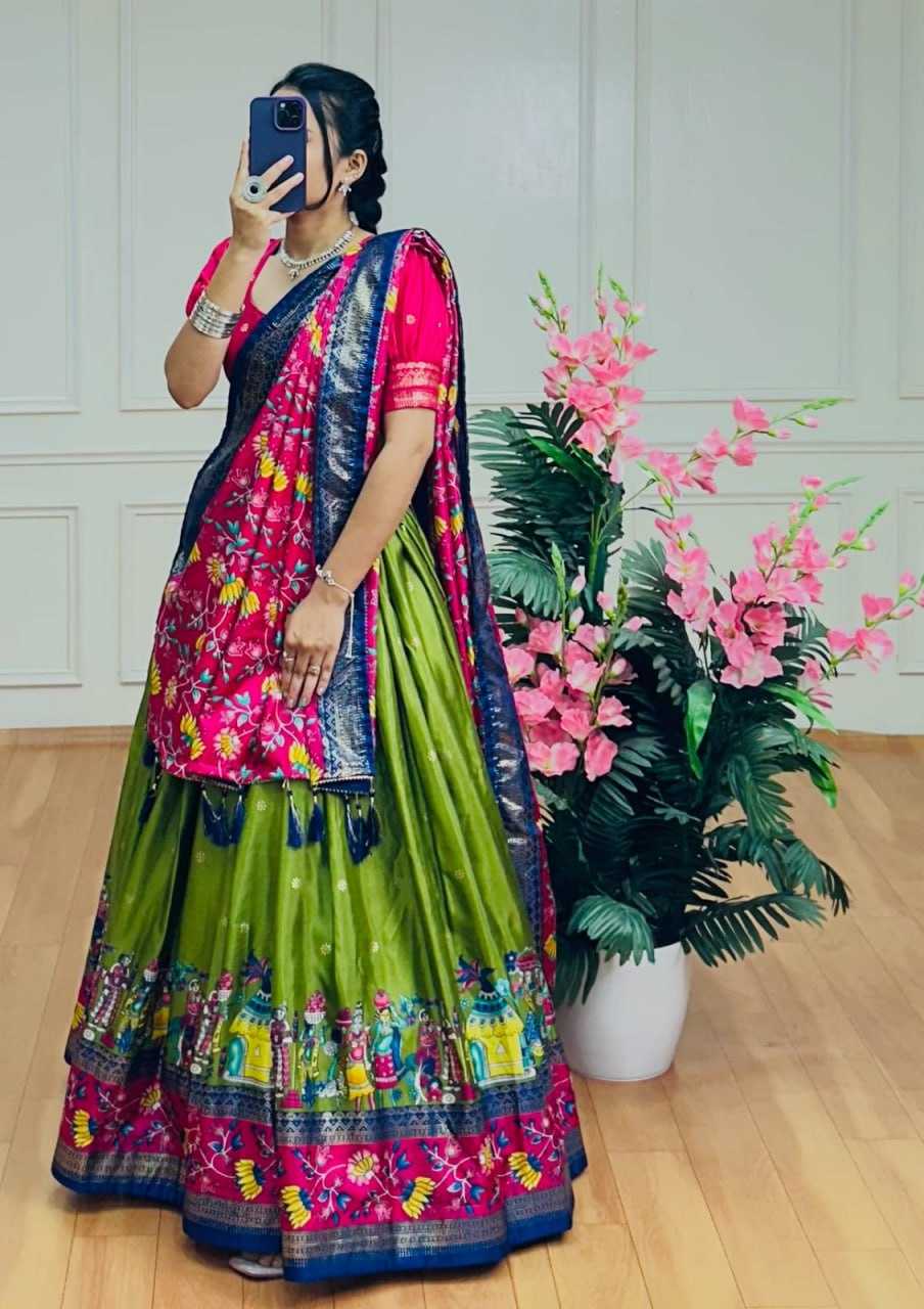 Ynf Tussar Silk KESH511 BARATI Lehengas Wholesale Traditional Lehenga Silk Lehenga Printed Lehenga Manufacturer