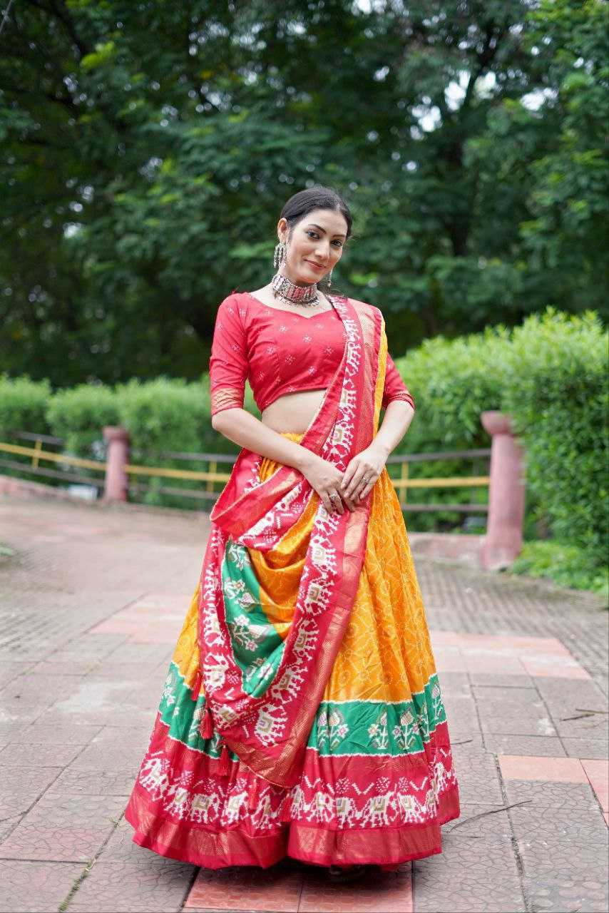Ynf Tussar Silk KESH511 Ekta bandhni Lehengas Wholesale Traditional Lehenga Silk Lehenga Printed Lehenga Manufacturer