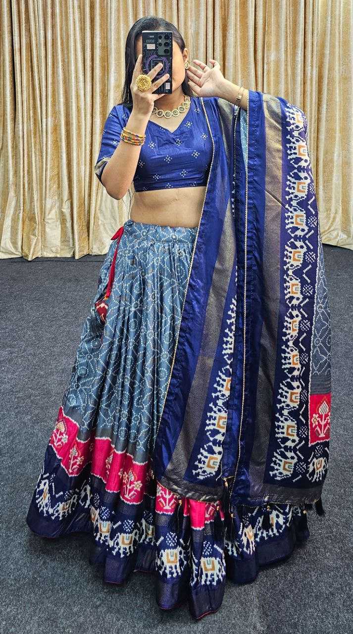 Ynf Tussar Silk KESH511 Ekta bandhni Lehengas Wholesale Traditional Lehenga Silk Lehenga Printed Lehenga Manufacturer