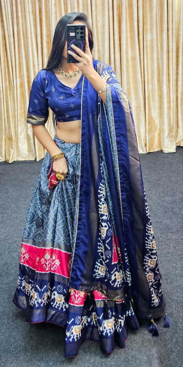 Ynf Tussar Silk KESH511 Ekta bandhni Lehengas Wholesale Traditional Lehenga Silk Lehenga Printed Lehenga Manufacturer