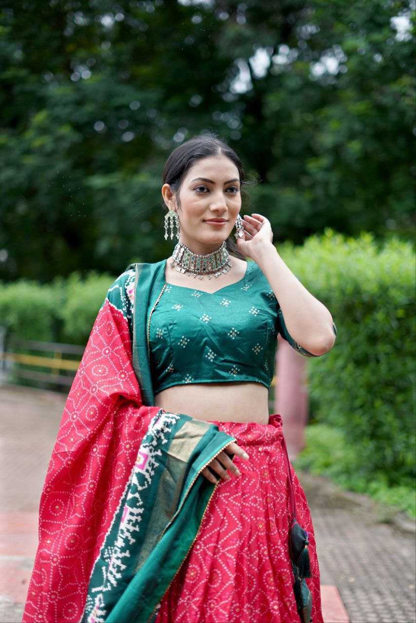 Ynf Tussar Silk KESH511 Ekta bandhni Lehengas Wholesale Traditional Lehenga Silk Lehenga Printed Lehenga Manufacturer