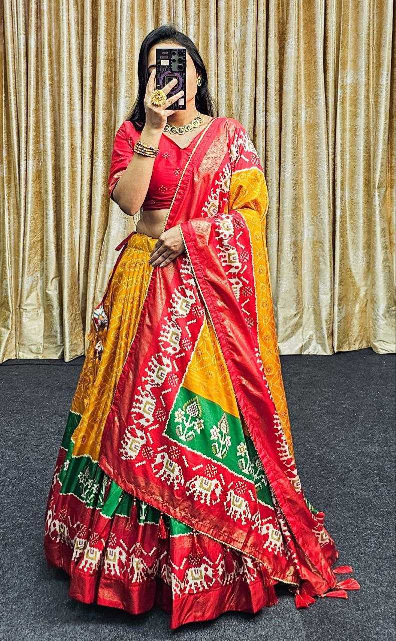Ynf Tussar Silk KESH511 Ekta bandhni Lehengas Wholesale Traditional Lehenga Silk Lehenga Printed Lehenga Manufacturer