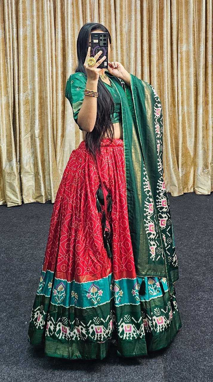 Ynf Tussar Silk KESH511 Ekta bandhni Lehengas Wholesale Traditional Lehenga Silk Lehenga Printed Lehenga Manufacturer