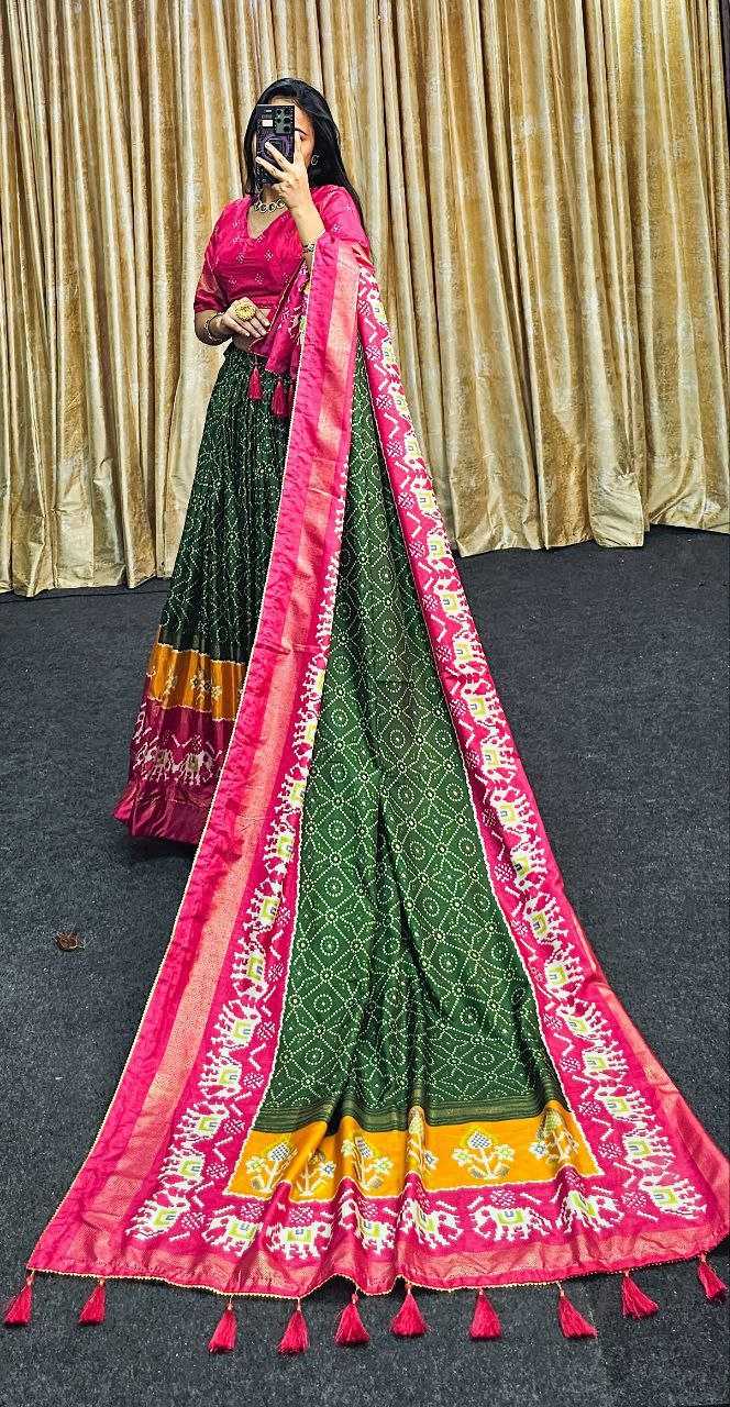 Ynf Tussar Silk KESH511 Ekta bandhni Lehengas Wholesale Traditional Lehenga Silk Lehenga Printed Lehenga Manufacturer