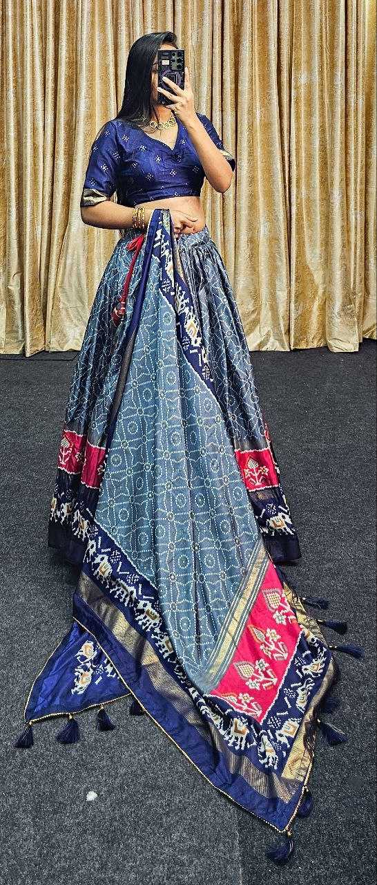Ynf Tussar Silk KESH511 Ekta bandhni Lehengas Wholesale Traditional Lehenga Silk Lehenga Printed Lehenga Manufacturer