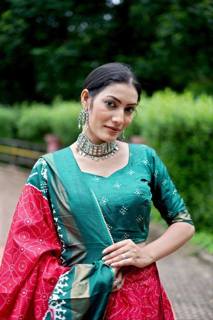 Ynf Tussar Silk KESH511 Ekta bandhni Lehengas Wholesale Traditional Lehenga Silk Lehenga Printed Lehenga Manufacturer